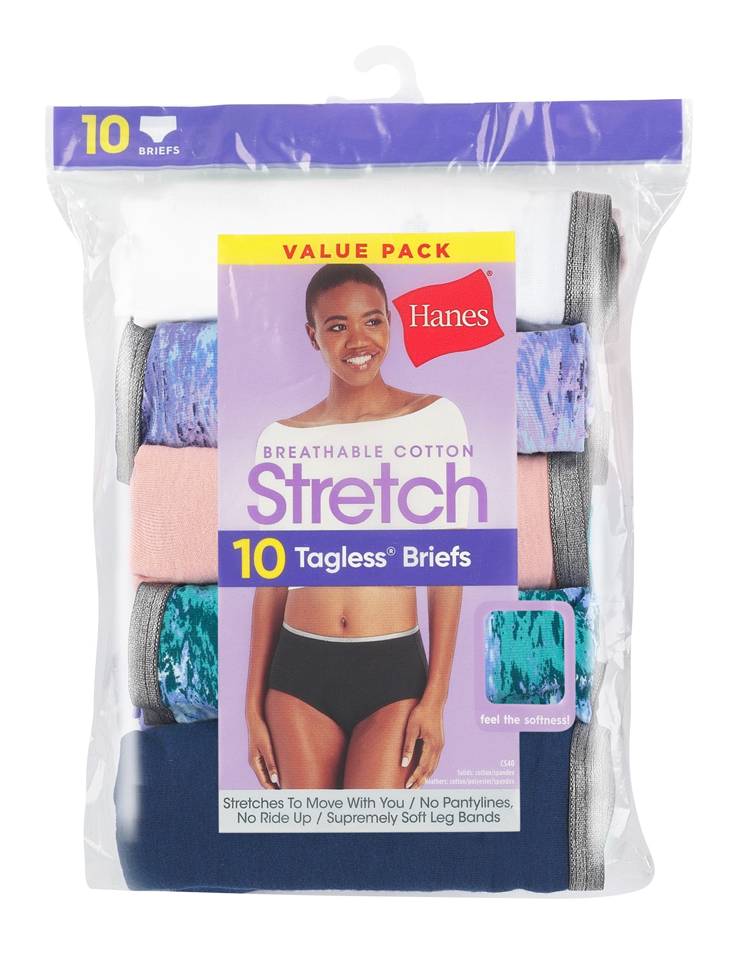 Hanes Women's Breathable Cotton Stretch Brief Underwear, 10-Pack Assorted 10  