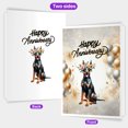 thumbnail image 2 of Happy Anniversary Doberman Pinscher Celebrates Wedding Love Family Party 5x7in Folded Greeting Card Doberman Dog Lover Gifts Single Note Card with Envelope - 01015, 2 of 5