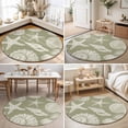 thumbnail image 4 of Round Area Rugs 3.3Ft, Sage Green Starfish Coastal Non-Slip Washable Circle Rugs Carpet, Shell Summer Beach Nautical Indoor Outdoor Rug Floor Mats Throw Runner for Bedroom Living Room Bathroom, 4 of 8
