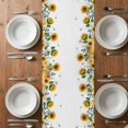 thumbnail image 4 of Table Runner 60 Inches Long for Kitchen Dining, Eucalyptus Leaves Dresser Scarf Farmhouse, Dining Table Decorations for Wedding/Parties, Sunflowers Spring Watercolor Country Floral Bee 13 x 60 In, 4 of 8
