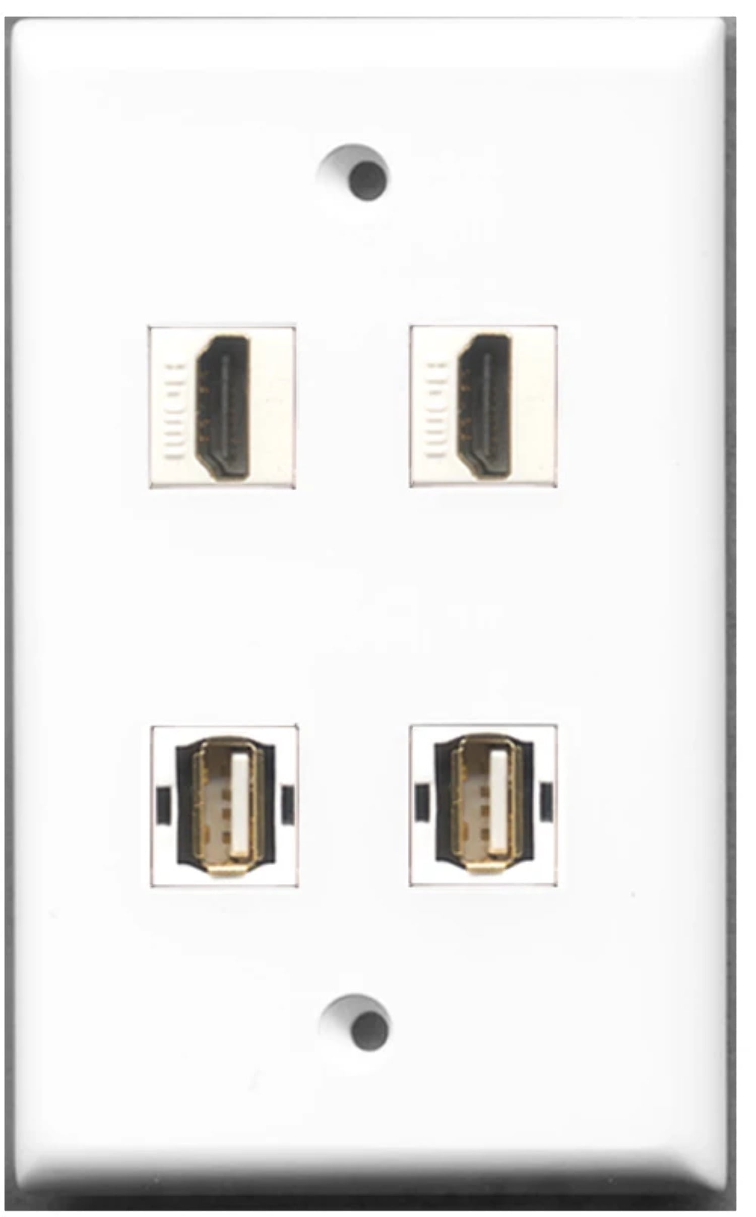 Ultra Spec Cables 2 Port HDMI USB AA Wall Plate w/Female/Female Jacks
