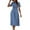 Blue, variant on Uaswgudfs Women's Casual Short Sleeve Midi Dress​ - Summer Polka Dot Design with Cinched Waist & Cotton Blend Fabric Black L