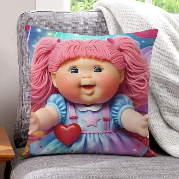 Cabbage Patch Kids-themed plush velvet Pillow Cover Case Gifts Pillowcase Home Decorative Throw Cushion Birthday Present Fans Lover18"*18"(45cm*45cm)