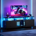 thumbnail image 4 of GUNAITO TV Stand for TV up to 70", Big TV Stand for Living Room Entertainment Center with LED Lights and 4 Fabric Drawers , Black, 4 of 9