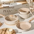 thumbnail image 5 of Ceramic Nonstick Cookware Set Pots and Pans Set with Detachable Handle PFAS-Free Non-Toxic Induction Oven Safe Stackable Space-Saving Taupe, 5 of 8