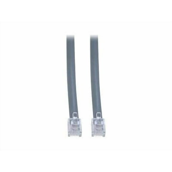 CableWholesale 14-Feet RJ12, 6P/6C Flat 1:1 Data, Silver Satin (Amazon 744-4-N)