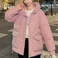 thumbnail image 6 of LYXSSBYX Jackets for Women Clearance Fashion Women Hooded Large Pocket Tassels Down Cotton Jacket, Thickened and Loose, Oversized, Slimming Jacket Jacket, 6 of 8