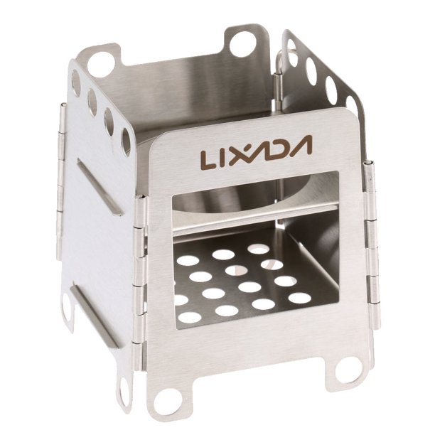 Lixada Portable Stainless Steel Folding Wood Stove Pocket Stove Outdoor