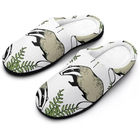

Lovely Badger Women s Cotton Slippers Funny Printed Non Skid Rubber Soles