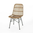 thumbnail image 4 of GDF Studio Jessie Outdoor Dining Chair - Metal - Set of 2 - Light Brown and Black, 4 of 10