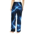 thumbnail image 3 of Fotbe Blue Lightning Women's Pajama Pants,Sleepwear Pants,Pj Bottoms Drawstring And Pockets-XX-Large, 3 of 9