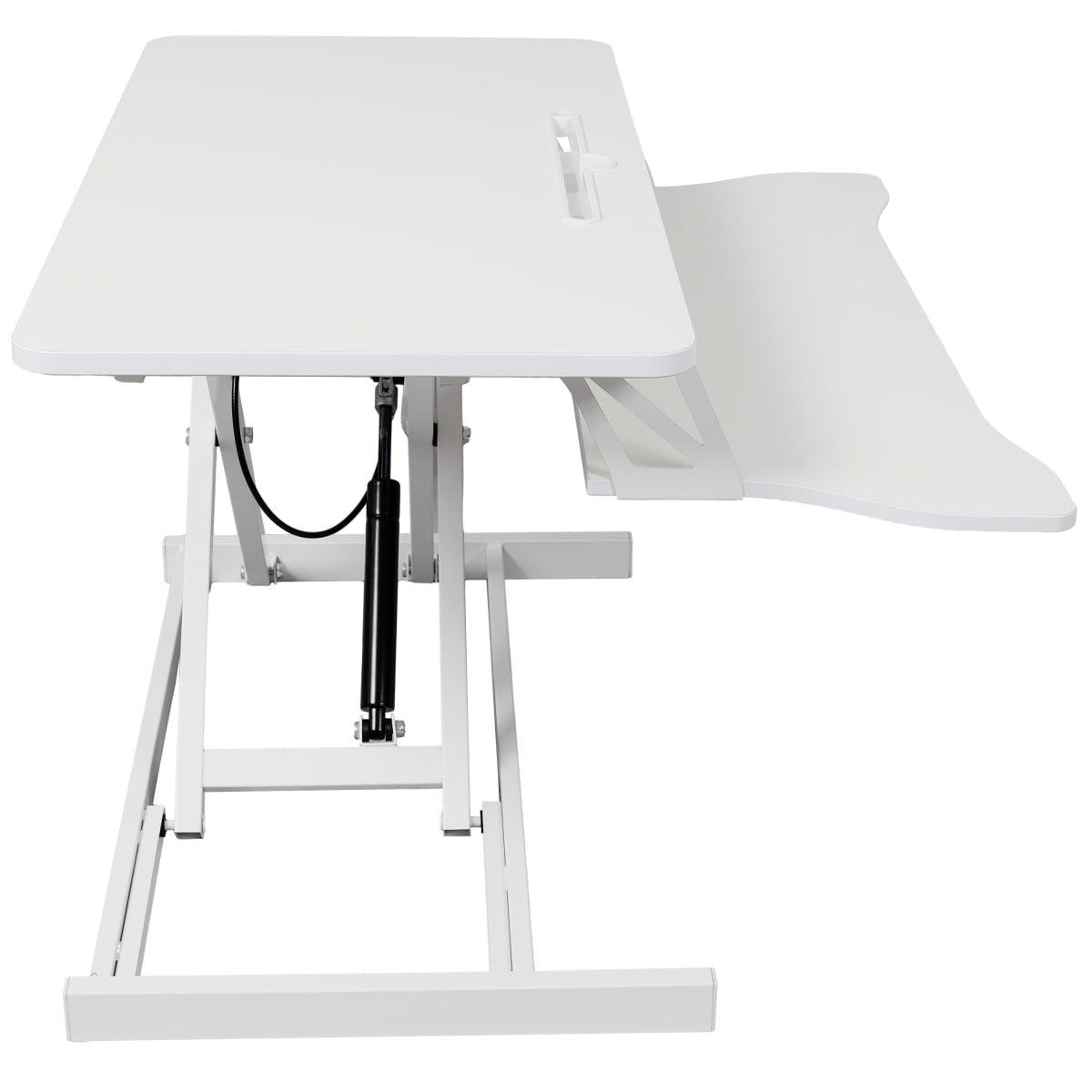 Adjustable Height Standing Laptop Desk Sit to Stand Workstation with Keyboard Tray Ergonomic Monitor Riser White