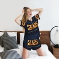 thumbnail image 5 of Gaeub 2025 Happy New Year 6 Women's Short Sleeve Pajama Set Soft Sleepwear Pjs Short Sleeve Button Down Nightwear with Long Pants-3X-Large, 5 of 6