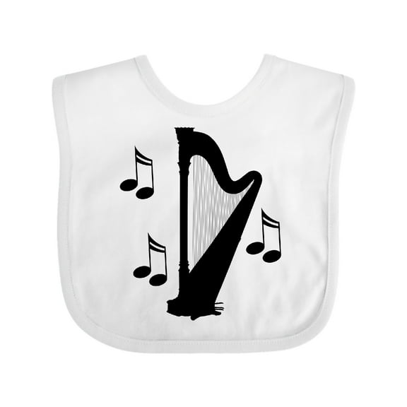 Inktastic Harp Silhouette Music Gift Boys or Girls Baby Bib