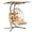Beige, variant on Double Egg Chair with Foldable Stand/Adjustable Canopy 2 Person Outdoor Hammock Swing Chair UV Resistant Removable Cushions for Outdoor Patio Balcony Garden