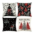 thumbnail image 2 of Fmbmuo Christmas Throw Pillow Covers 18x18 Inch Winter Print Beige Soft Decorations, Polyester Removable Cover Modern Set of 4 Pillow cases, for Christmas Holiday Decor, 2 of 5