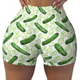 thumbnail image 2 of Picia Green Cucumber1 Printed Workout Shorts for Women Seamless Scrunch Butt Lifting High Waisted Yoga Gym Booty Running Moisture-wicking Short Pants-XX-Large, 2 of 9