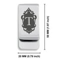 thumbnail image 2 of Stainless Steel Alphabet Letter T initial Classic Slim Money Clip Credit Card Holder, 2 of 2