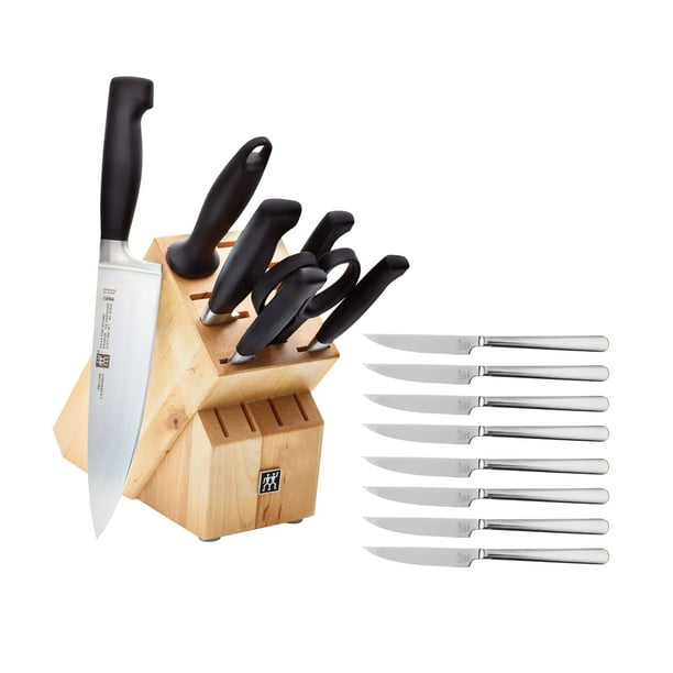 ZWILLING **** Four Star 8 Piece Knife Block Set with Bonus 8 pc Steak Set Walmart.ca