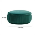 thumbnail image 4 of TOV Furniture Rylee Teal Velvet Round Ottoman, 4 of 5