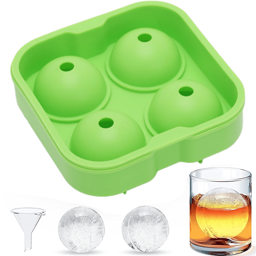 Chuzy Chef Sphere Ice Maker ball Molds - Large Clear Rubber reusable  plastic opal Ice Mold Round Small Ice Cubes Drinks Silicone Tray Silic