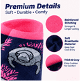 thumbnail image 2 of Novelty Sea Animal Socks Cute Ocean Print, 5 Pairs - Soft Stretchy Breathable Knit, Size 10-13, 2 of 5