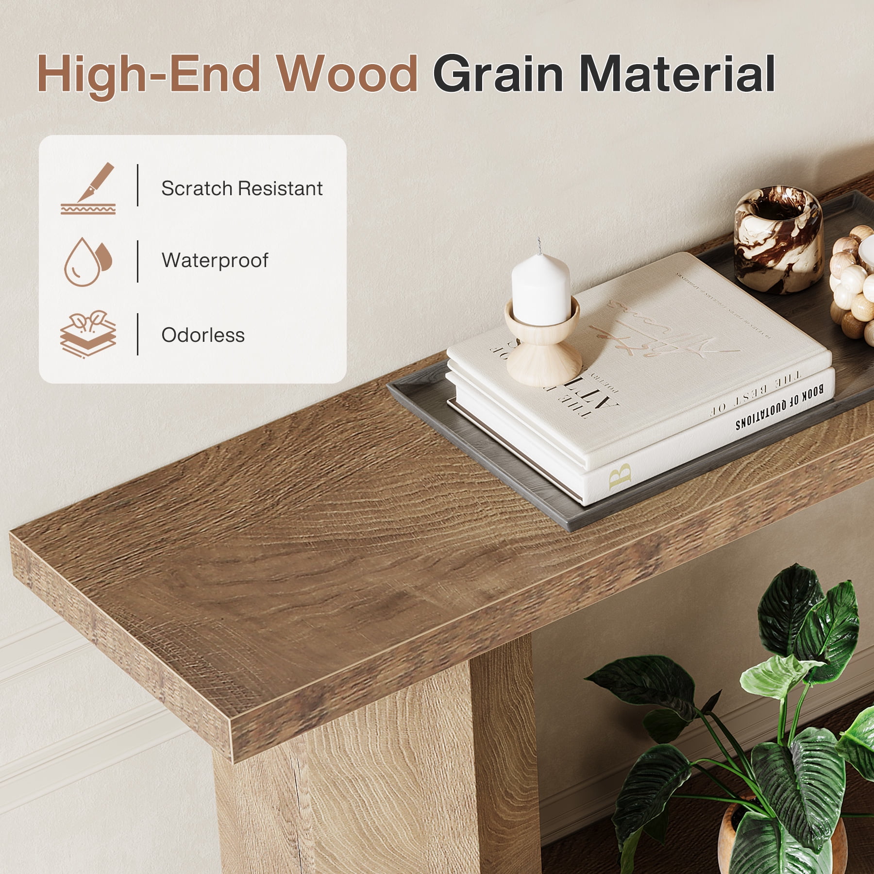 Tribesigns 71-Inch Long Console Table for Entryway, Wooden Sofa Table Behind Couch