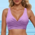 thumbnail image 2 of MKLEKYY Trajes De Baño Mujer 2 Piezas Women Lace Up Swimwear Tops Underwire Full Coverage Bikini Top Push Up Swim Crop Top Tie Back Bathing Suit Tops, 2 of 5