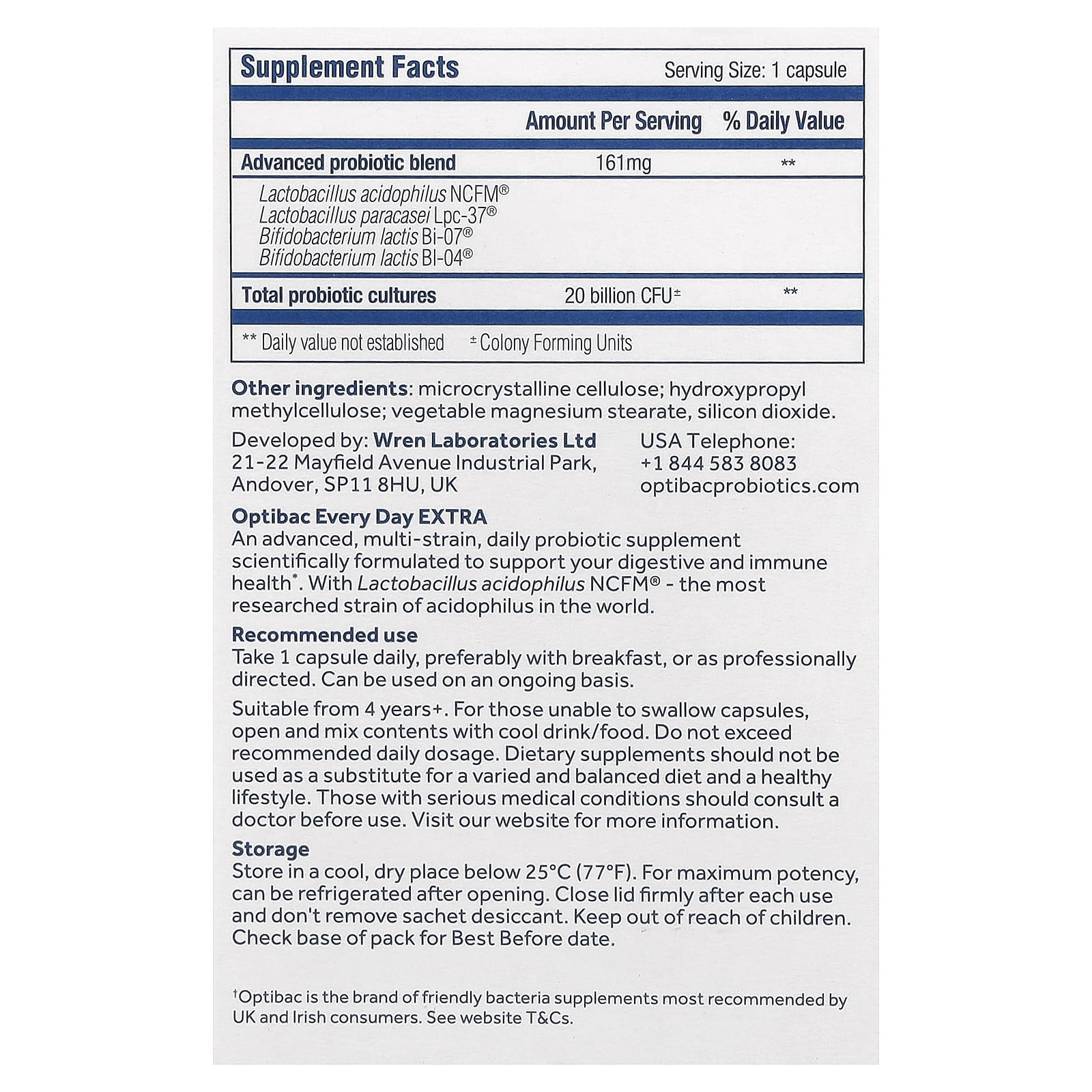 Optibac Every Day Extra Specialist Probiotics, 30 Capsules