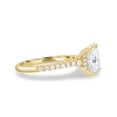 thumbnail image 5 of 2.00Ct Princess Cut Moissanite Engagement Ring, Hidden Halo Cathedral & Pavé, 10K Yellow Gold, 5 of 7