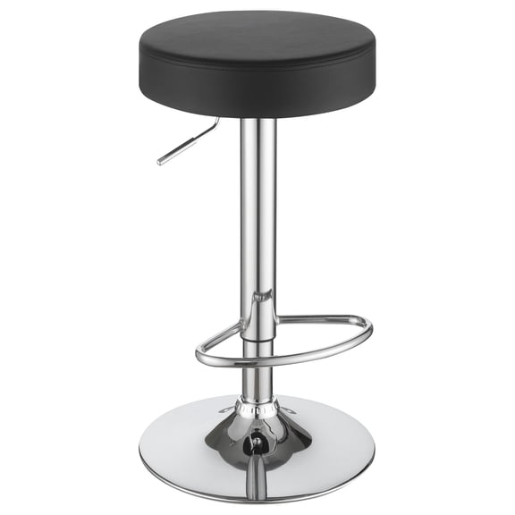 Ramses 29-inch Adjustable Bar Stool Chrome and Black