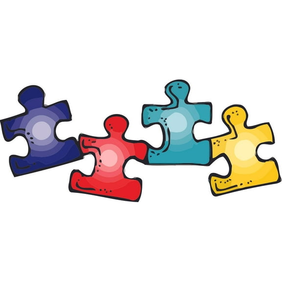 Puzzle Pieces Design School Wall Decals for Classroom Decoration and Design Decals on Walls - Creative Teacher Artwork Stickers Sticker Back to School Ideas Teachers Schools Size (20x40 inch)