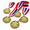 30-Star Student, variant on 100 Super Star 2 Inch Metal Award Medals with Polyester Neck Ribbons
