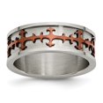 thumbnail image 2 of Auriga Fine Jewelry Stainless Steel Brown IP-plated Crosses Ring for Women Size 13, 2 of 7