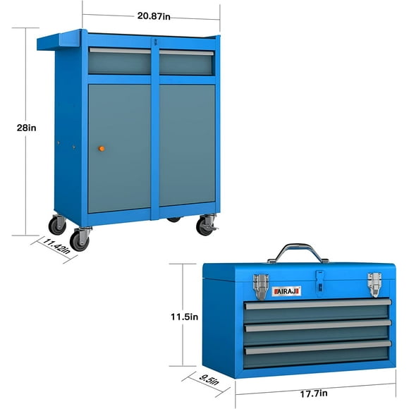 Tool Cabinet Tool Cart Set Garage Organizer Trolley with Hook&Drawer&Wheels Rust-proof Durable Parts Box Storage Tools 5004B