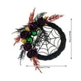 thumbnail image 3 of Halloween Wreath 17.7 Inch with Black Roses Spider Web, Spooky Front Door Wreath for Indoor Outdoor Halloween Decor, Party Haunted House Decoration, 3 of 8