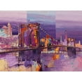 thumbnail image 2 of Florio, Luigi 32x25 White Modern Wood Framed Museum Art Print Titled - Brooklyn Bridge, 2 of 4