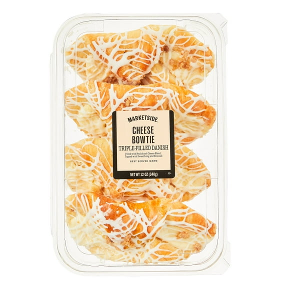 Marketside Triple-Filled Individual Cheese Bowtie Danish, 12 oz (4 Count)
