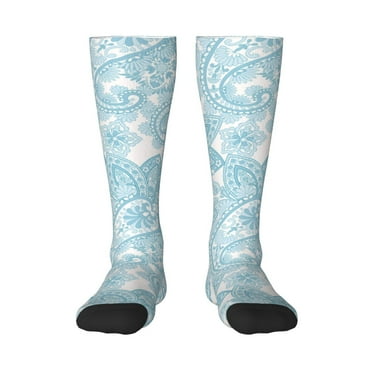 Knee High Socks - Paisley Print blue Softball Soccer Socks basketball Football Socks Casual Long Socks for Women/Men Tube Socks