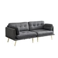 thumbnail image 2 of 78.7''W Modern Accent Sofa, Comfy Sofa Couch with Solid Wood Frame, 3-Seater Tufted Sofa with Sturdy Metal Legs for Living Room, Bedroom, Apartment, Dark Grey, 2 of 7