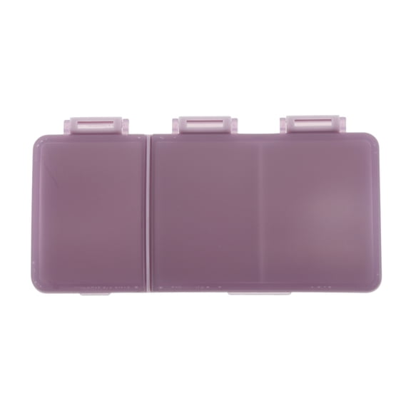 Unique Bargains 1 Pc Pill Case 3 Grid Design Pill Box Purple
