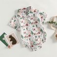 thumbnail image 3 of Fortune Barboteuse Garçon Bébé Imprimé Vache Manches Courtes Chemise à Boutons Justaucorps, 3 of 8