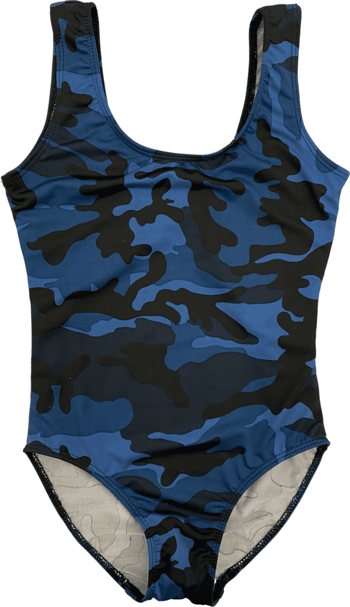 Cheryl Creations Kids One Piece Basic Bikini Swimsuit (Blue Camouflage ...