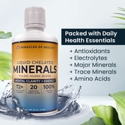 Miracles of Health Liquid Chelated Minerals | 72 Major and Minor Trace Minerals with Essential Amino Acids | Fast absorption plant-based
