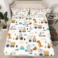 thumbnail image 2 of Castle Fairy Children Kawaii Tractor 4-Piece Full Size Sheets,Construction Vehicles Bed Sheets,Cartoon Dinosaur Lightweight Sheet Sets,Breathable Home Decor, 2 of 7