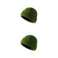 thumbnail image 4 of Qarigey Gorro de lana de punto invierno cálido deportes al aire libre Camping gorro térmico Casual accesorios para la cabeza mujer Verde oscuro 2piezas, 4 of 6