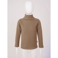 thumbnail image 3 of Doomiva Toddlers Baby Boys Girls Basic Solid Color Turtleneck T-Shirt Tops Cotton Mock Neck Long Coffee 90, 3 of 7