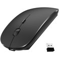 thumbnail image 1 of Ratón inalámbrico recargable, Slim Mute Silent Click Ratón óptico silencioso con receptor USB Compatible con notebook, PC, computadora portátil, computadora, MacBook Sincero  Hogar, 1 of 5