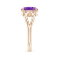 thumbnail image 3 of ANGARA Natural Prong-Set Solitaire 1.6 ct Amethyst Split Shank Ring in 14K Rose Gold for Women (Size-9x7mm) | February Birthstone, Anniversary, Jewelry Gift for Women | Natural Amethyst Ring, 3 of 9