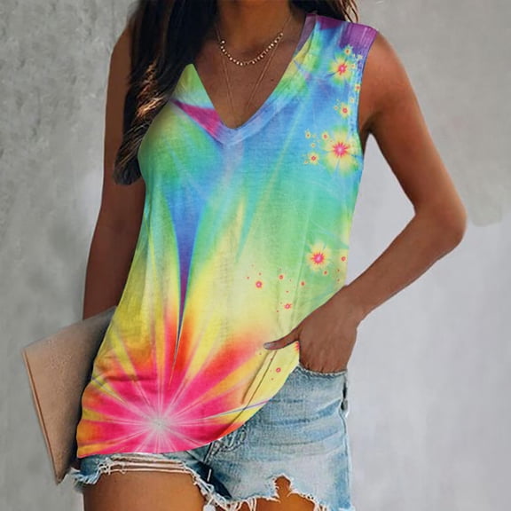 DailyTrove Women's Iridescent Print Sleeveless Tank - Casual Sheer Top, Shimmery for Nights & Events